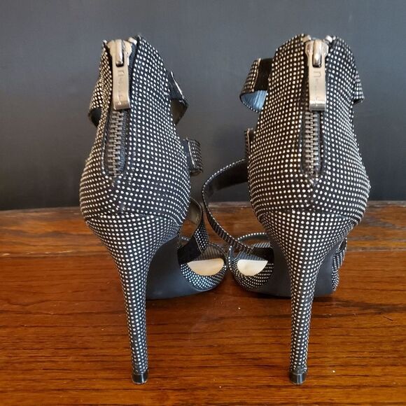 N for Nicole Miller SINDY Black Rhinestone Strappy Heels - Picture 8 of 9